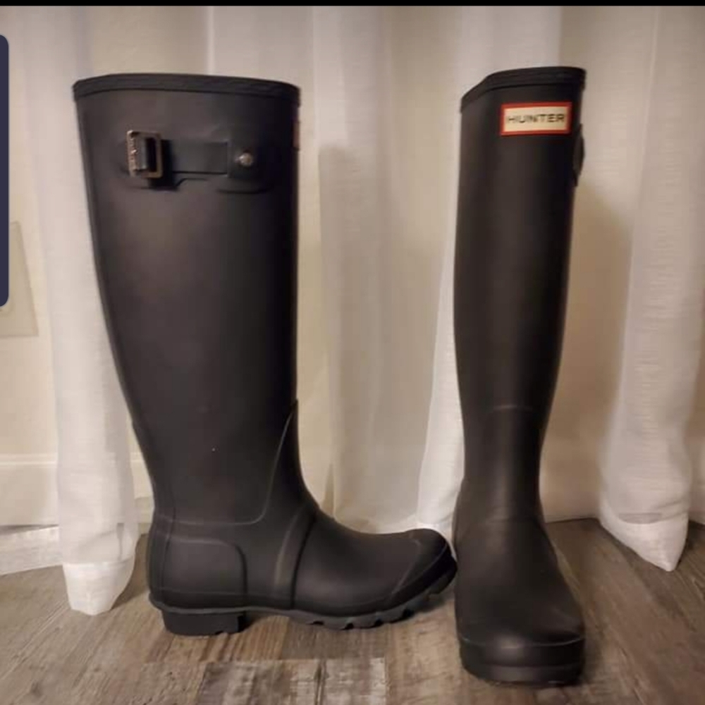 Matte tall hunter rain boots
